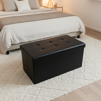 Faux Leather Ottoman