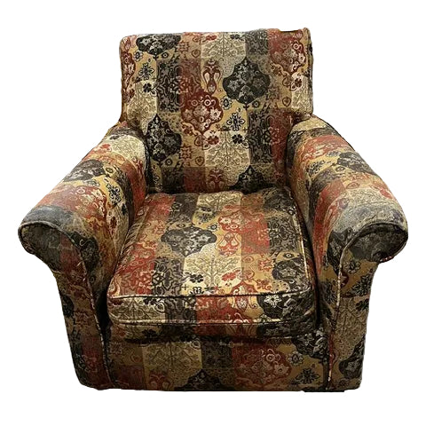 Stationary Fabric Accent Chair w/ Ottoman