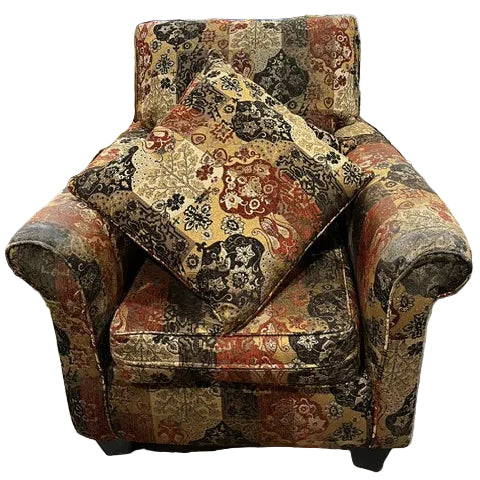Stationary Fabric Accent Chair w/ Ottoman