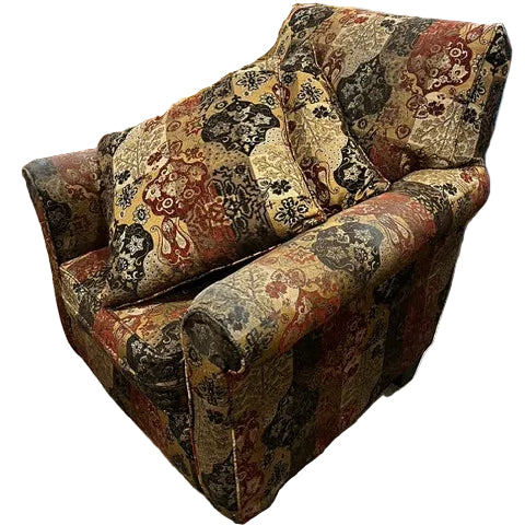 Stationary Fabric Accent Chair w/ Ottoman