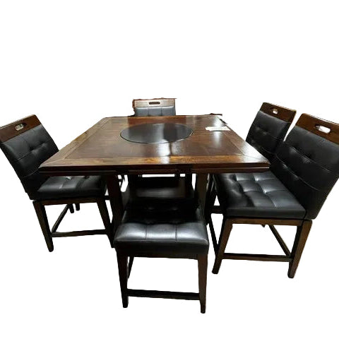 Convertible Dining Set W Lazy Susan