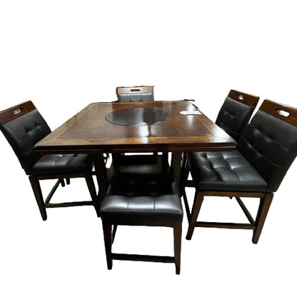 Convertible Dining Set W Lazy Susan