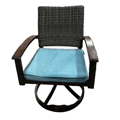 Atworth 6-Piece Brown Wicker Patio Dining Set with Teal Allen and Roth Cushions