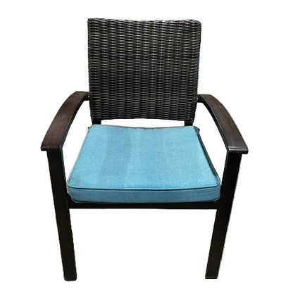 Atworth 6-Piece Brown Wicker Patio Dining Set with Teal Allen and Roth Cushions