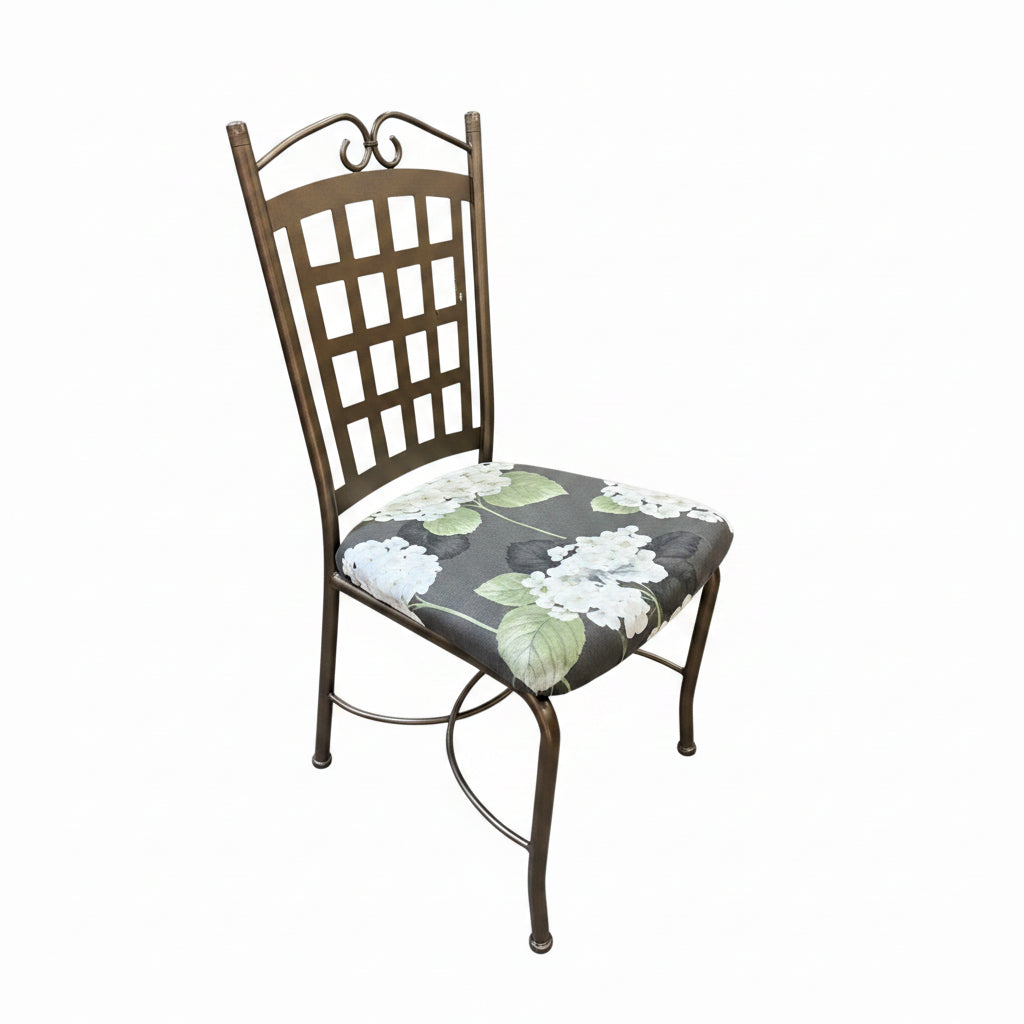 Dining Set with Four Iron Chairs