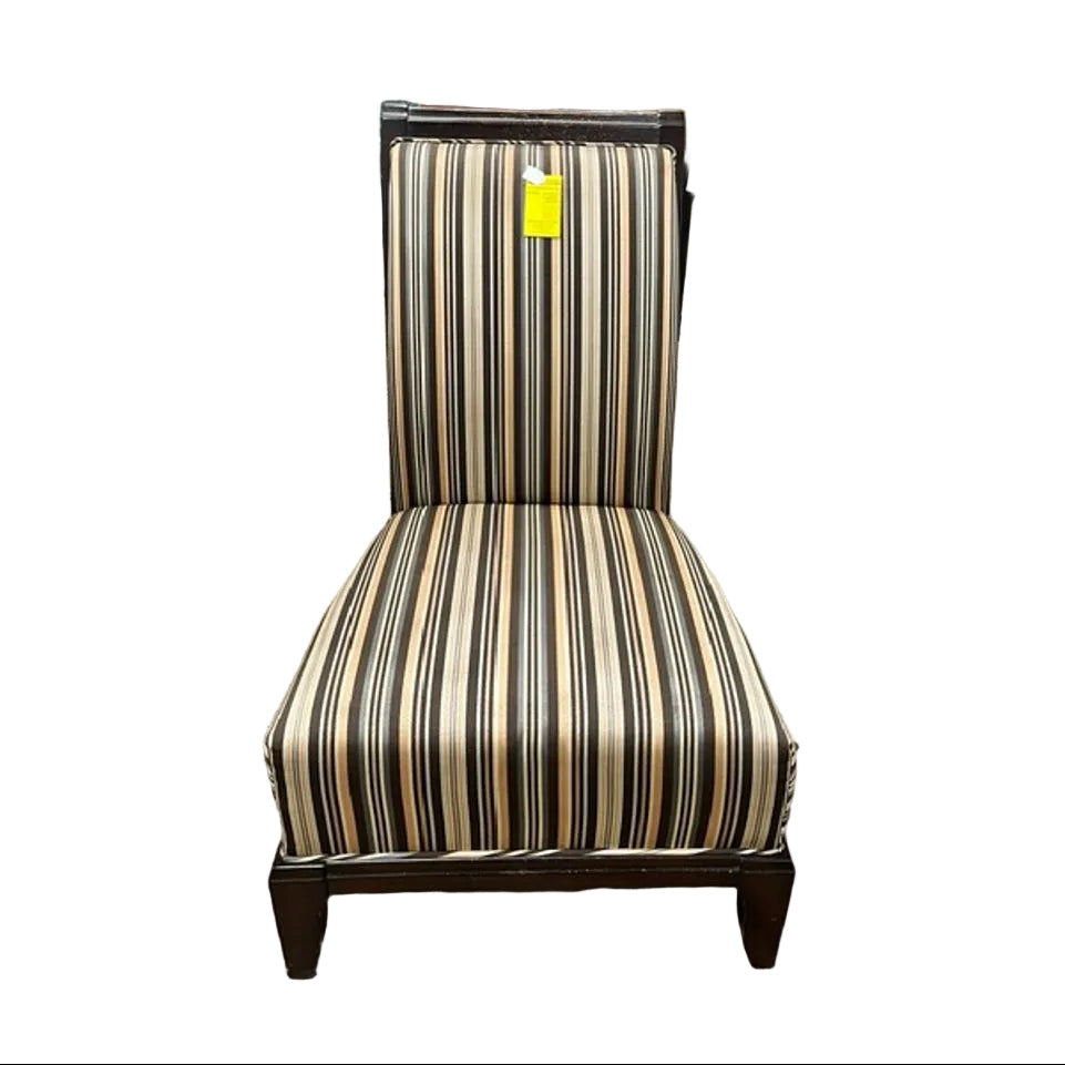 Schnadig Mahogany Striped Chair