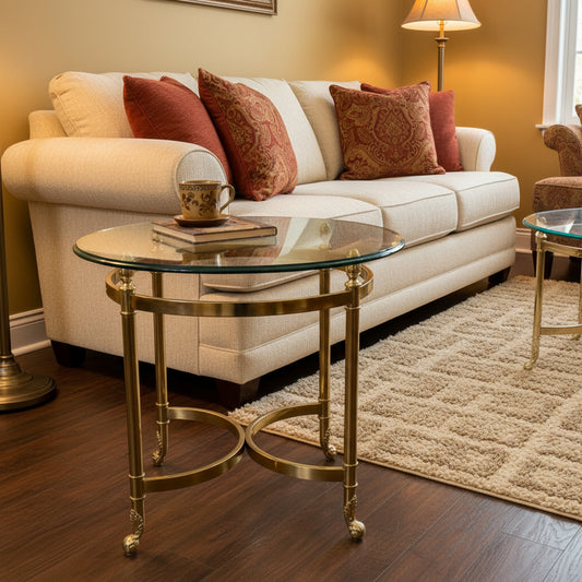 Vintage Glass and Brass Side Table