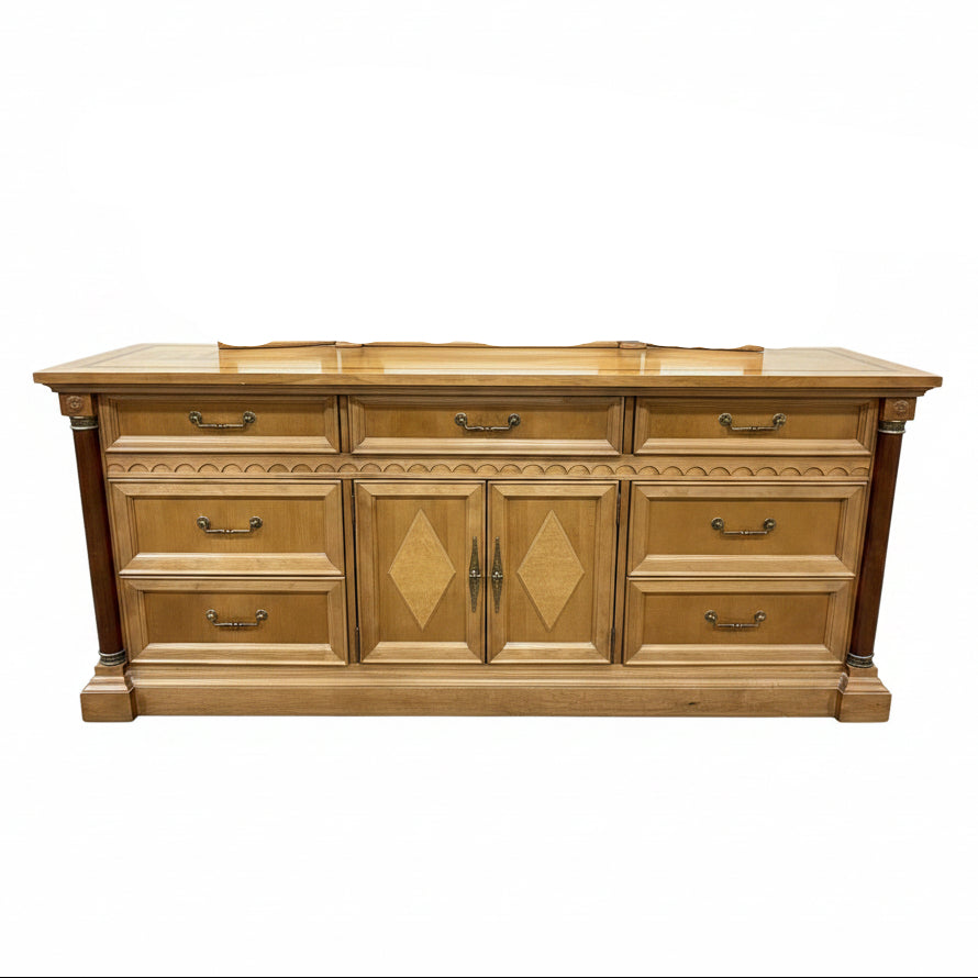 Stanley Furniture Art Deco Dresser With Matching Mirror