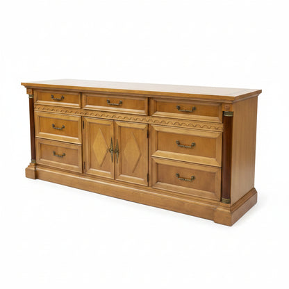 Stanley Furniture Art Deco Dresser With Matching Mirror