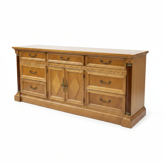 Stanley Furniture Art Deco Dresser With Matching Mirror