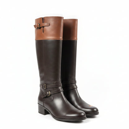 (New) BD Carlotta Women's Leather Riding Boots Upper Gold Buckles