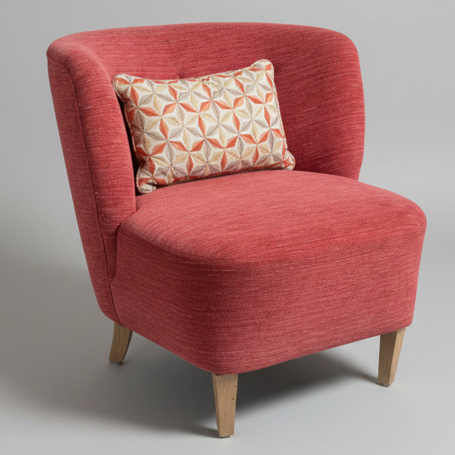Vintage Pink Upholstered Slipper Chair