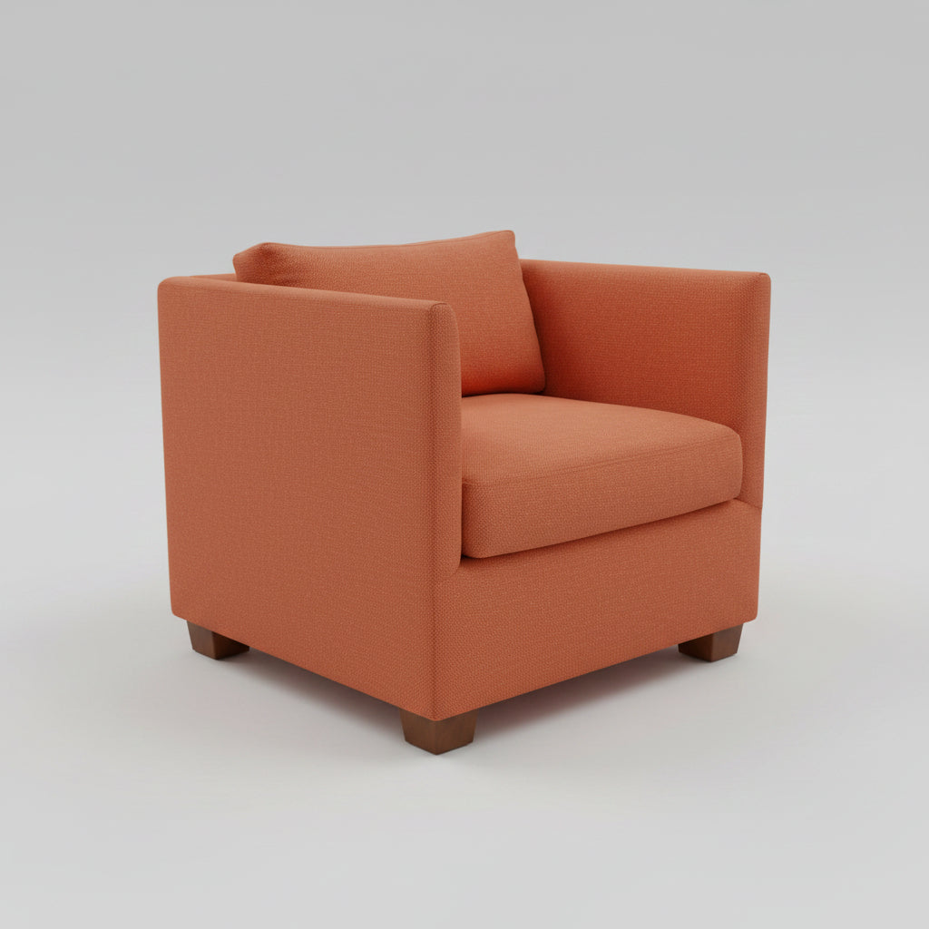 Orange Upholstered Accent Club Chair