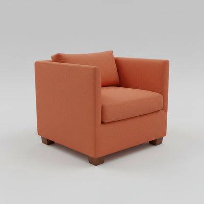 Orange Upholstered Accent Club Chair