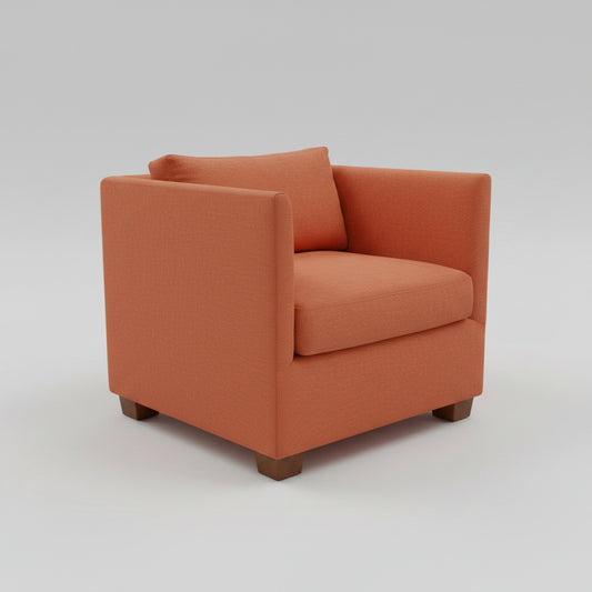 Orange Upholstered Accent Club Chair