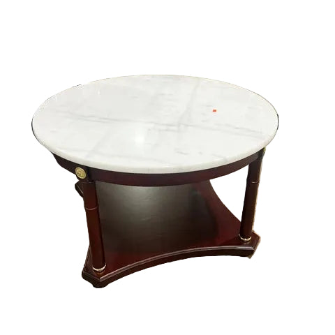 Neoclassical Black Lacquer Pedestal Style Leg Coffee Table