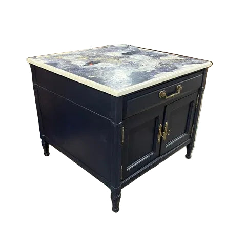 Vintage Navy Blue Nightstand
