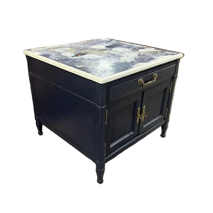 Vintage Navy Blue Nightstand
