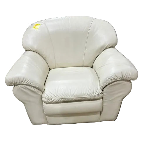 Leather Pillow Arm Chair and Ottoman