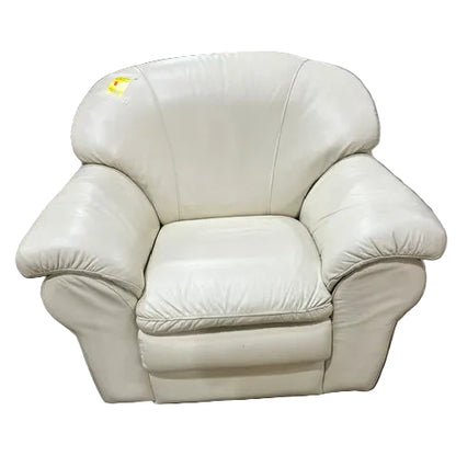 Leather Pillow Arm Chair and Ottoman