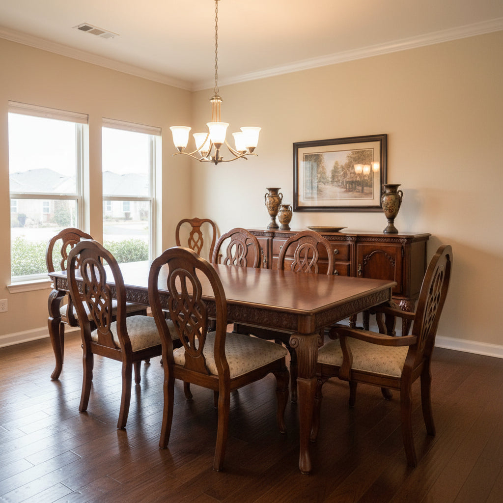 Traditional Dark Wood Dining Room Set