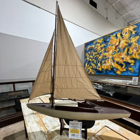 Authentic Large Wooden Boat on Stand