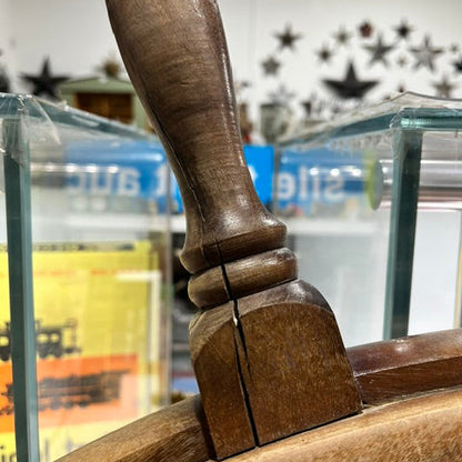 Large Wooden Ship's Steering Wheel
