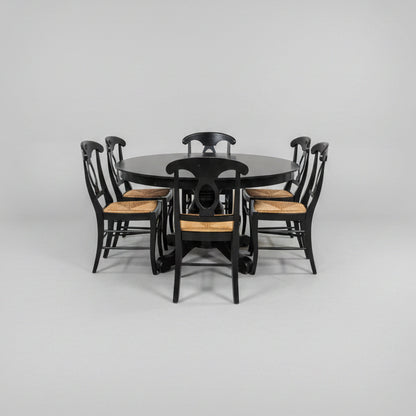 Pottery Barn Napoleon Black Modern Dining Table Set