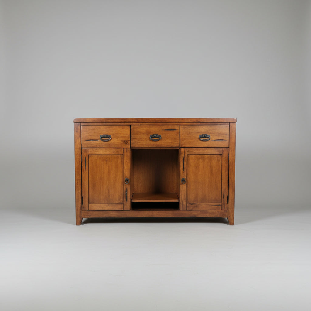 Rustic Medium-Brown Wooden Sideboard