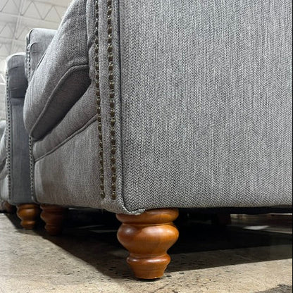Ashley Grey Chevron Pattern Armchair