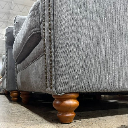 Ashley Grey Chevron Pattern Loveseat