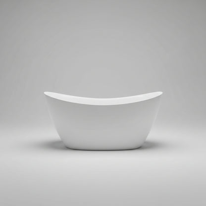 (New) White Acrylic Oval Freestanding Soaking Bathtub with Drain ( Center Drain )