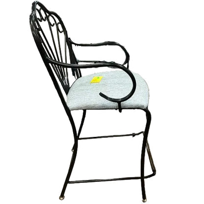 Vintage-Style Wrought Iron Bar Stool