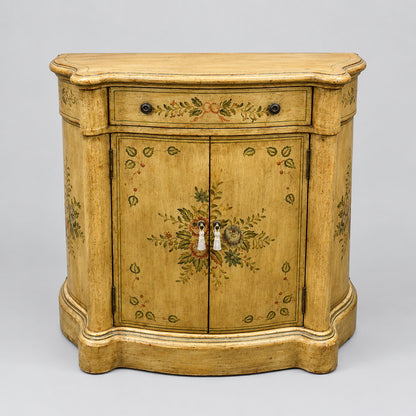 Vintage Hand-Painted Demilune Cabinet