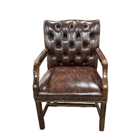 Tufted Leather Library Armchair
