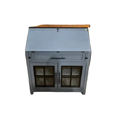 Modern Farm Blue & Brown Drop Lid Desk