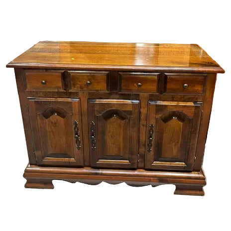 Vintage Early American-Style Solid Wood Sideboard