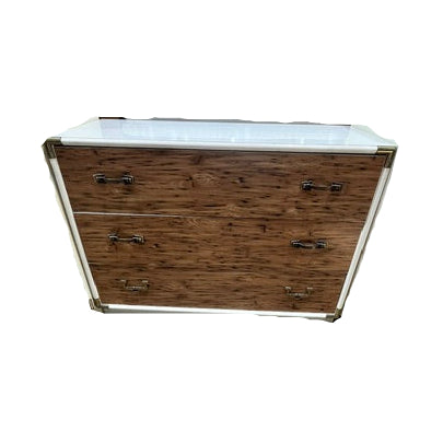 Vintage Campaign-Style Wooden Dresser