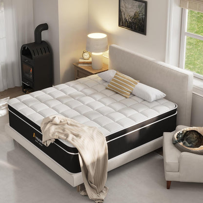 (New, rolled up in package) Ayeawo Hybrid Mattress, King Size with Gel Memory Foam