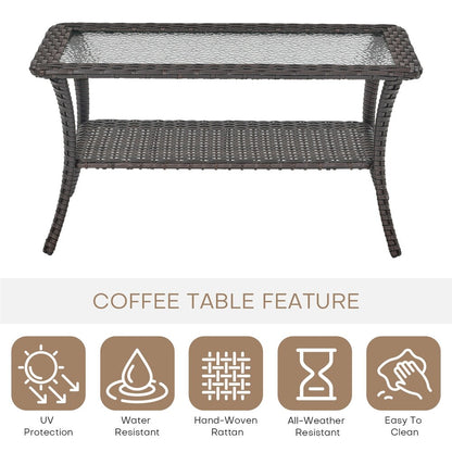 Patio Coffee Table Rattan Side Table