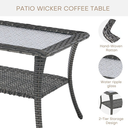 Patio Coffee Table Rattan Side Table