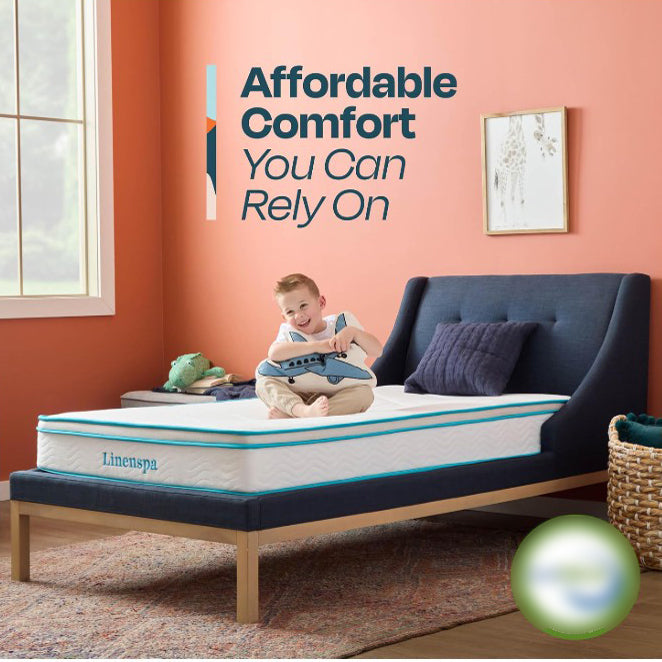 (New) Linenspa 8 Inch Hybrid Mattress - Twin - Bed in a Box