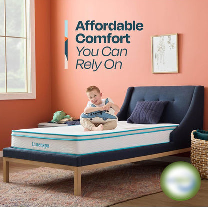 (New) Linenspa 8 Inch Hybrid Mattress - Twin - Bed in a Box