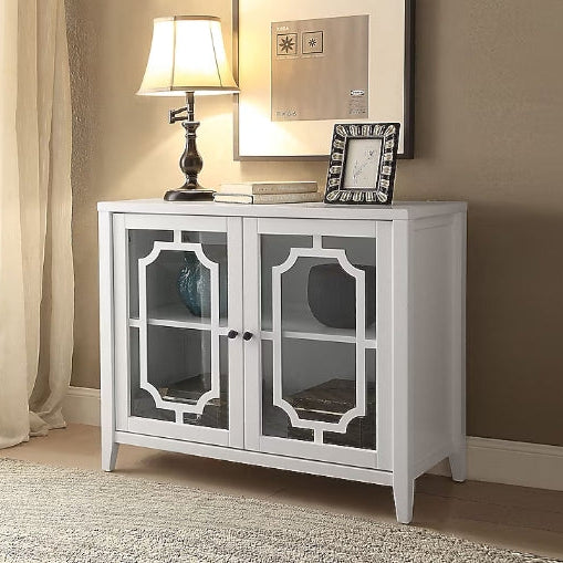 (New) LOVMOR Ceara White Finish Console Cabinet