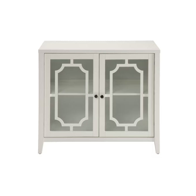 (New) LOVMOR Ceara White Finish Console Cabinet