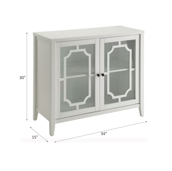 (New) LOVMOR Ceara White Finish Console Cabinet