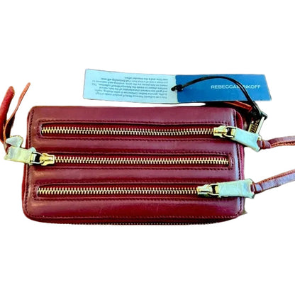 Rebecca Minkoff 3 Zip Red Leather Continental Wallet