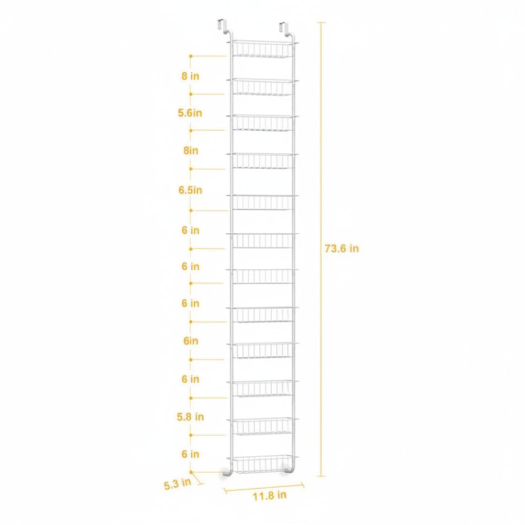(New) 12-Tier Over the Door Pantry Organizer