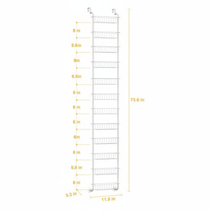 (New) 12-Tier Over the Door Pantry Organizer