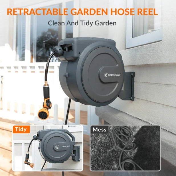(New) Retractable Garden Hose Reel 62ft-155ft